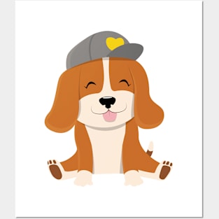 Cute Cartoon Beagle Dog Posters and Art